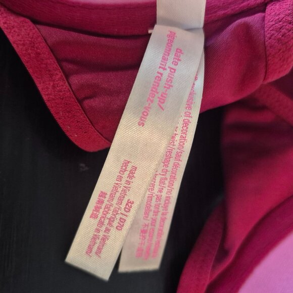 Victoria Secret Bra Date Push Up Racerback Pink Floral Lace 32D - Picture 4 of 5